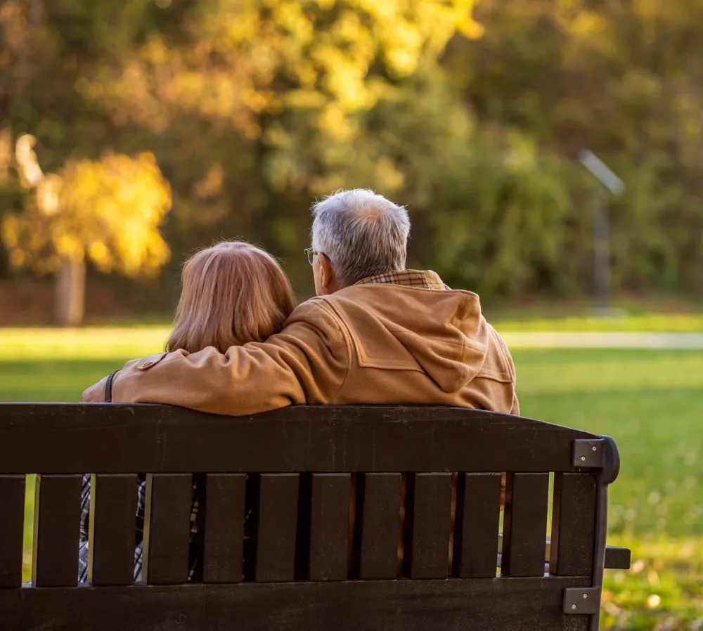 Senior couple, relaxed and happy